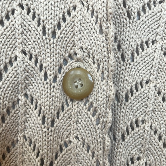 Charter Club Beige Crochet Cardigan/Blazer - Size Medium - Picture 4 of 7